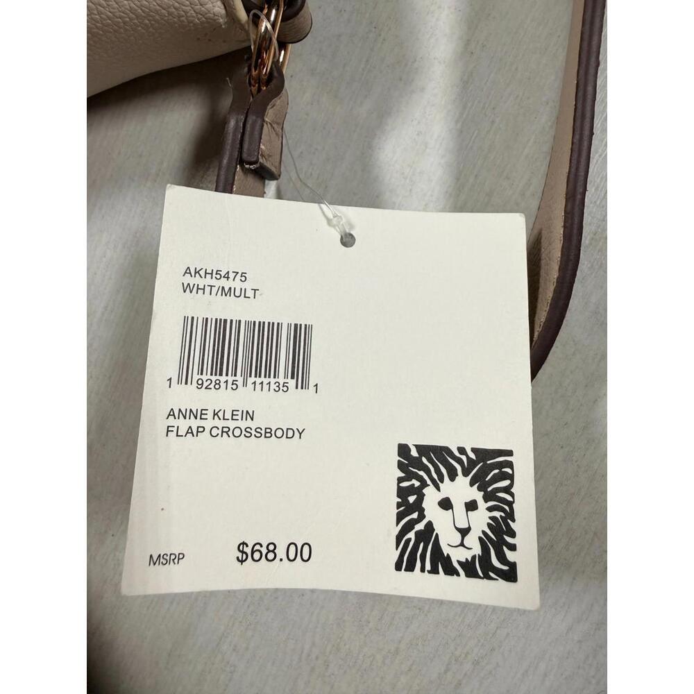 NWT Anne Klein Two-Tone Tan Flap Crossbody Bag - Picture 8 of 9